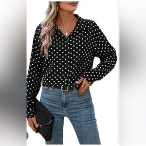 Vince Camuto Polka dot blouse size small